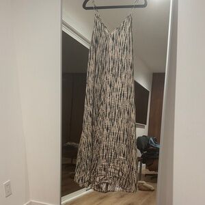 Zara Navy and Cream Maxi Dress